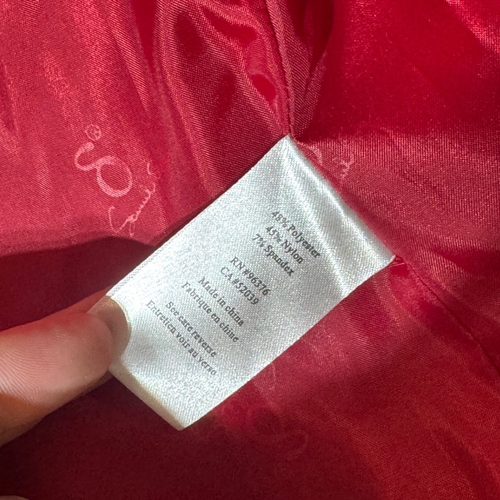 Red Samuel Dong Ruffle Collar Double Breasted Jacket Size Medium - Picture 6 of 7